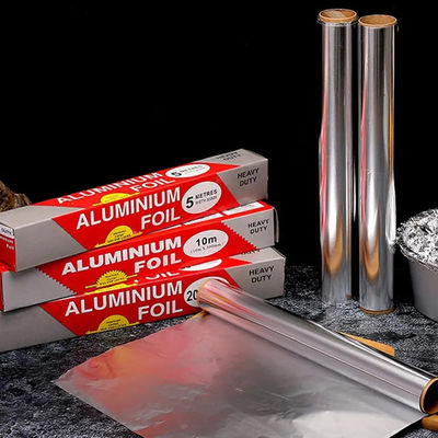 Silver Food Grade Aluminium Roll Foil Disesuaikan Tidak Berbau Untuk Katering